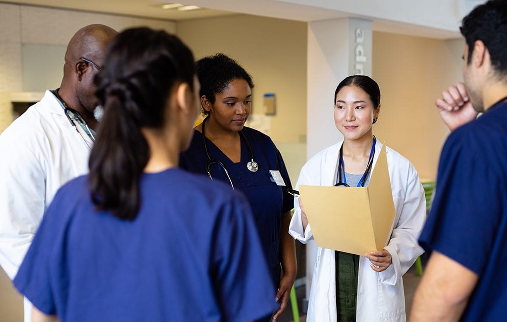 healthconnect group of medical doctors talking.