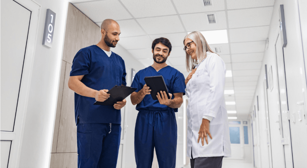 Healthcare management consultants analyzing operational strategies for health care facilities