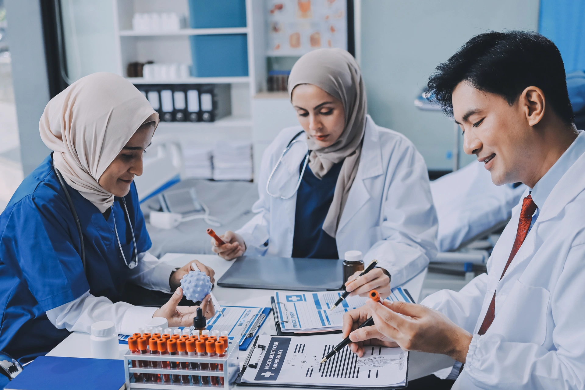 Medical team ready to practice after successful healthcare professional licensing